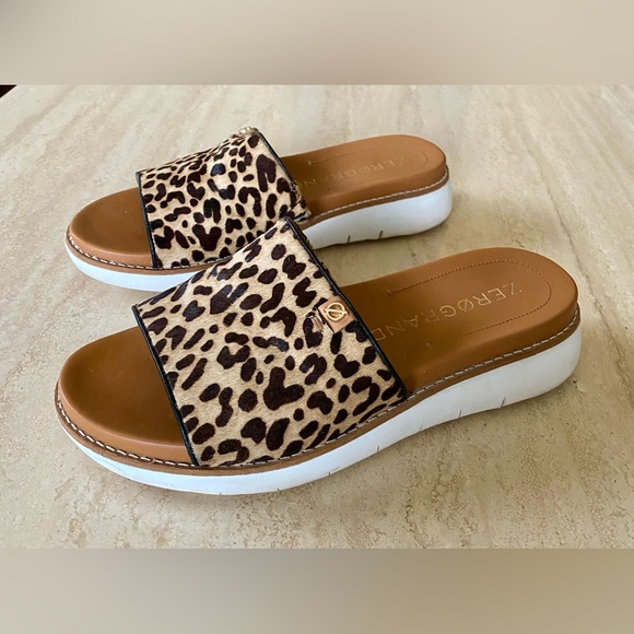 COLE HAAN ZERO GRAND Slip-On Sandal | Ocelot Leather Calf Hair | Size 6 - Picture 6 of 11